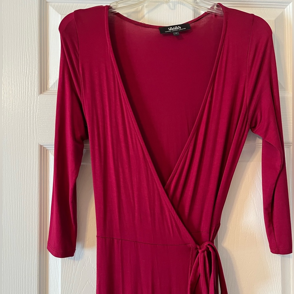 Floor-length Red Wrap Dress